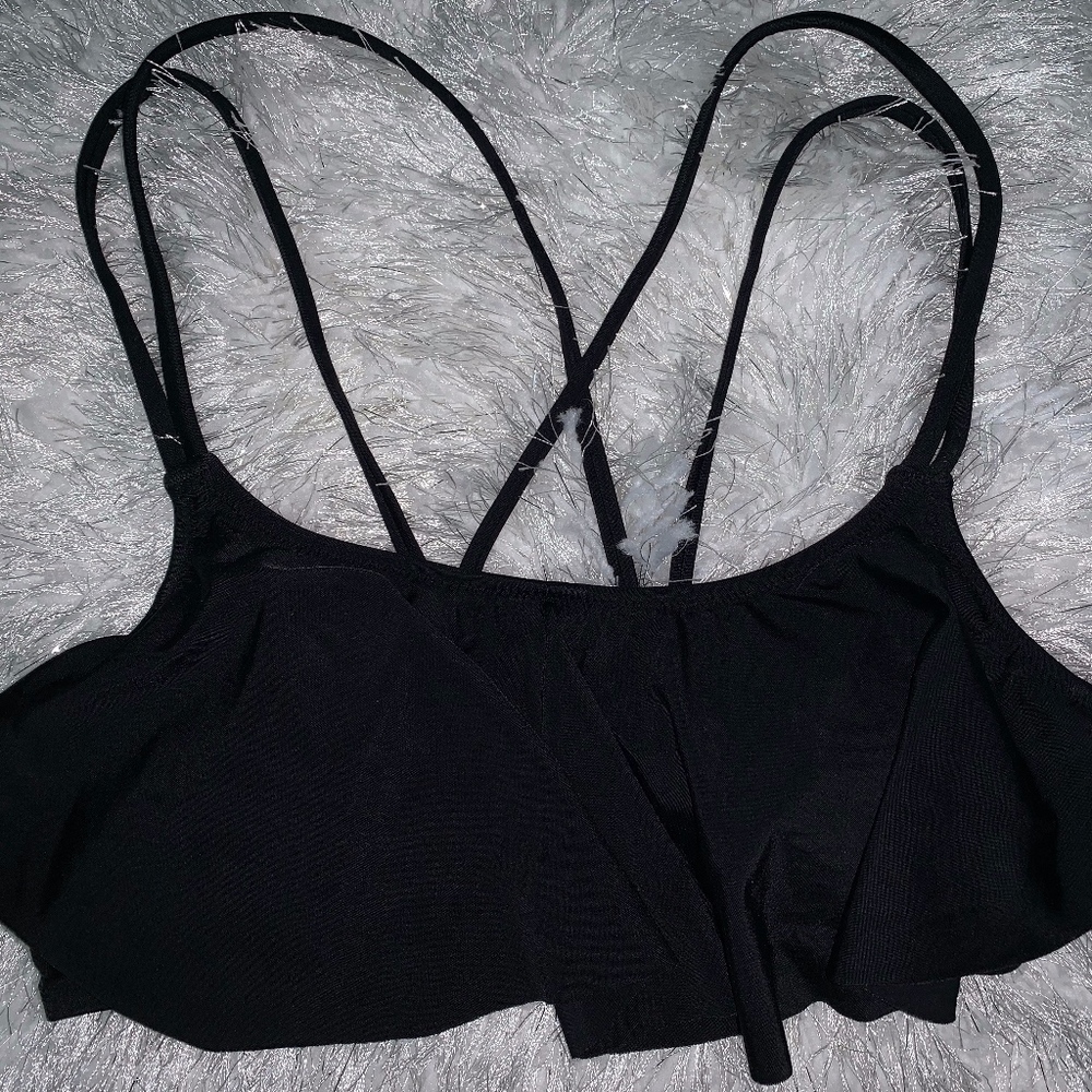 Black Flowy Bikini top